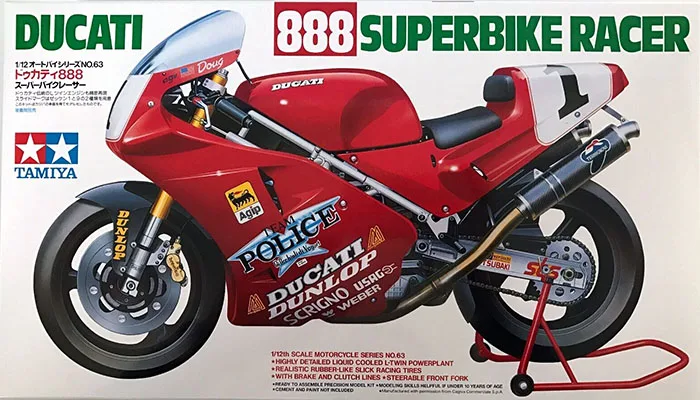 

TAMIYA 1:12 Ducati 888 Superbike Racer 14063 Assembled Motorcycle Limited Edition Static Assembly Model Kit Toys Gift