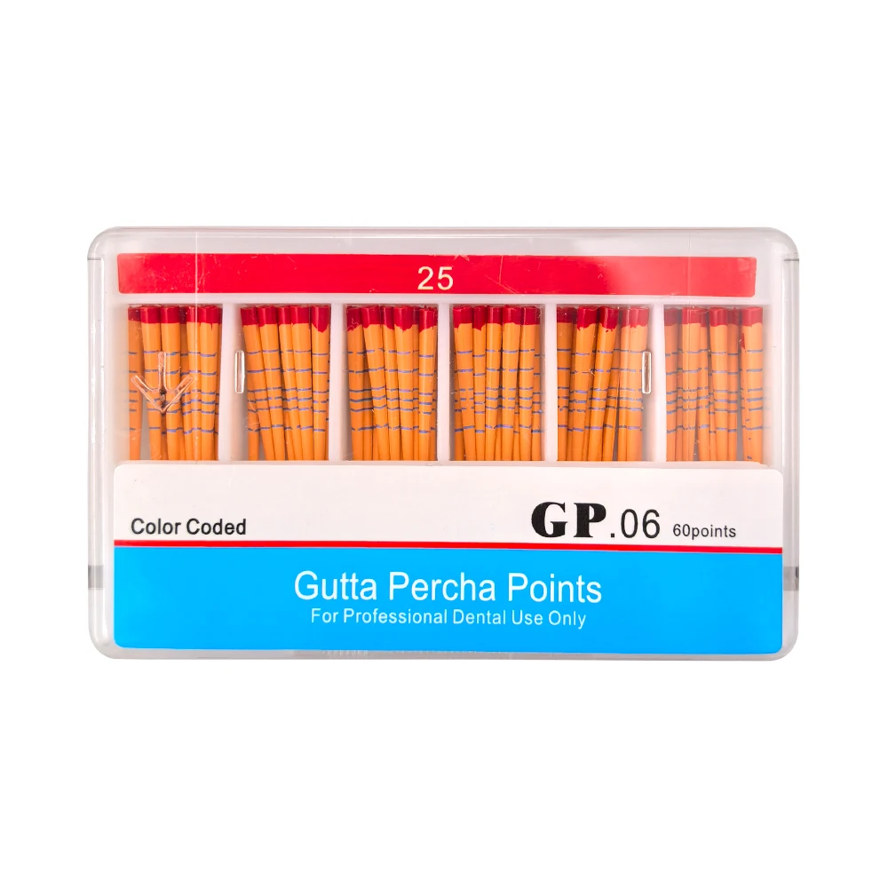 Фото 0.06 25 #   Маркированные мм стоматологические конусы Gutta Percha Point, впитывающие бумажные точки, 20 #   Поглощающие стоматологические материалы для корневых каналов №1