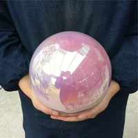 natural electroplated pink rose crystal ball decorative healing