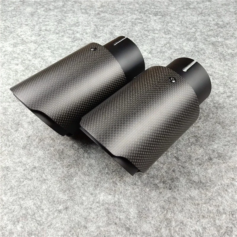 

One Pcs Universal 2.48 inches Glossy Carbon Fiber Exhaust Tips Titanium Black For Cars Tuning Muffler Nozzles Exhaust Pipes