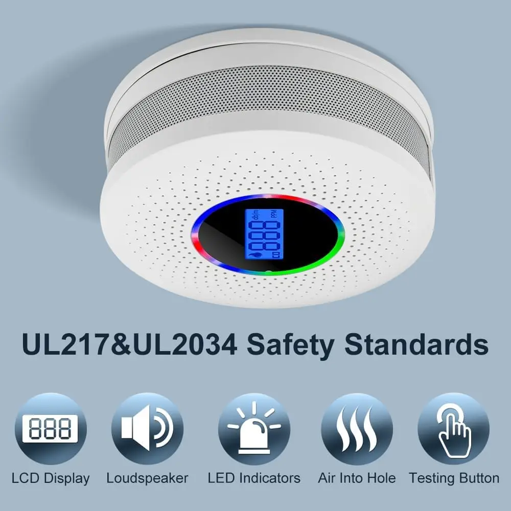 Детектор дыма и монооксида углерода детекторы угарного газа с ЖК-дисплеем