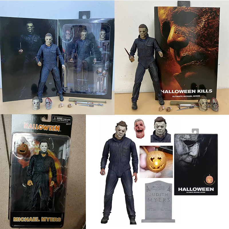 

NECA, Майкл Майерс, фигурка со светодиодный, Хэллоуин, последняя экшн-фигурка, модель игрушек, коллекция кукла из фильма ужасов, подарок на Хэллоуин для детей