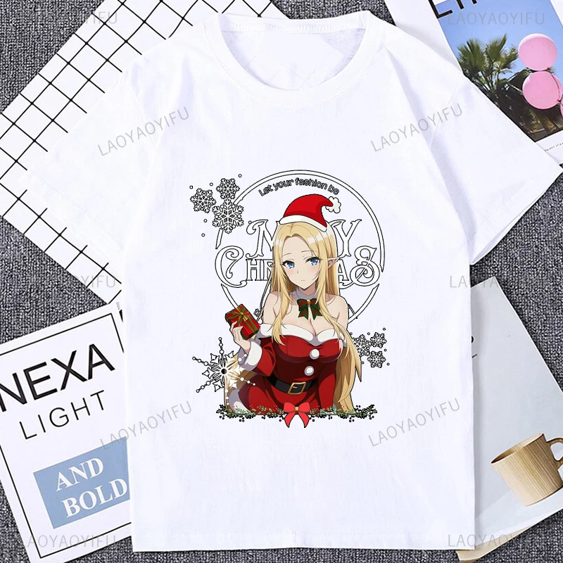 Рождественская футболка Waifu с принтом эминьенса в тени японским аниме