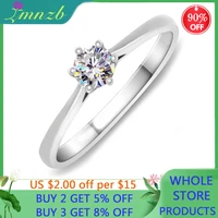 lmnzb with credentials genuine tibetan silver rings high quality 1 0ct zirconia wedding band for women fashion jewelry gift r040
