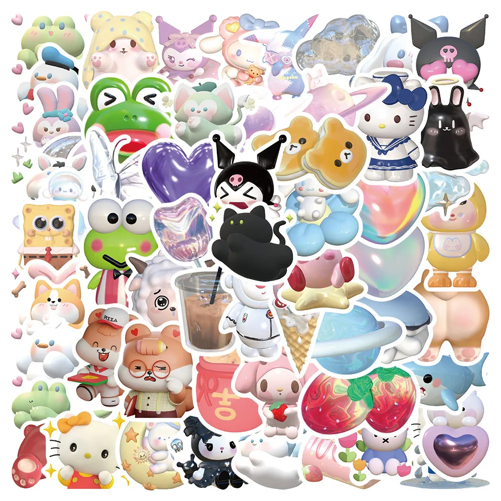 

59 3D Style Cartoon Animation Character Stickers Notebook Skateboard Guitar Suitcase Graffiti Stickers Hand Account Wholesale