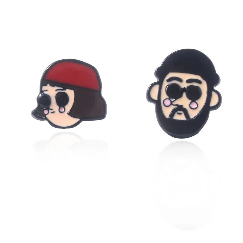 

Movie The Professional Earrings Leon Matilda Q Version Character Avatar Metal Pendant Earrings Cosplay Men Women Jewelry Gifts