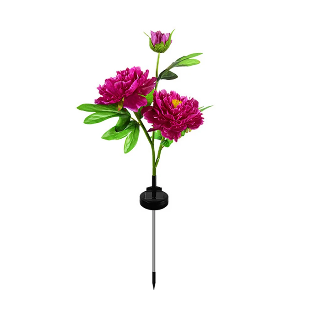 Лампа пиона на солнечной батарее автоматический фонарь с искусственными цветами