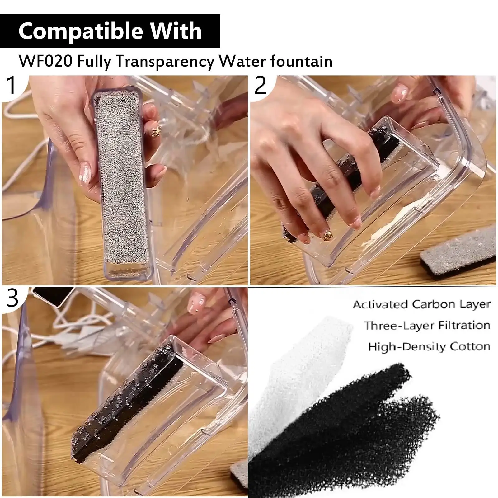 Водяной фонтанчик для домашних животных Сменный фильтр кошек и собак 12 упаковок