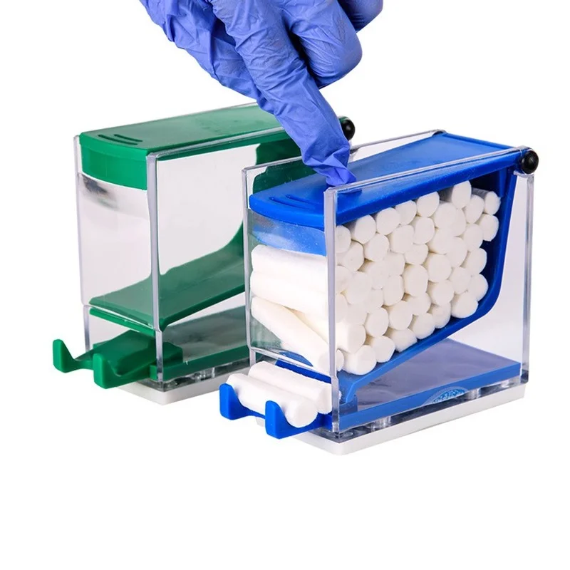 

New Dental Orthodontic Cotton Roll Dispenser Dentist Press Type Cotton Roll Storage Box Organizer Dentistry Lab Supplies