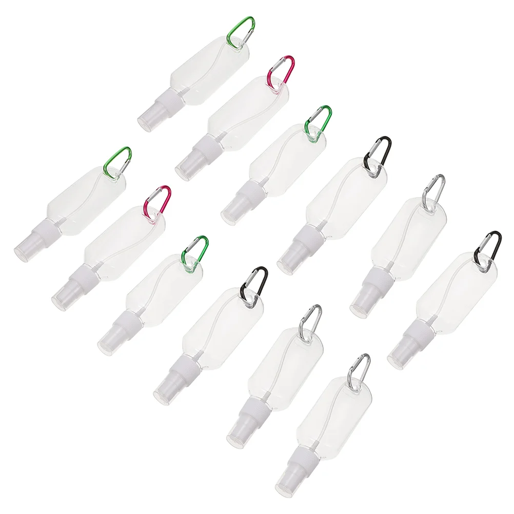 

12Pcs Keychain Travel Bottles Transparent Lotion Bottles Household Pump Bottles (Random Color)