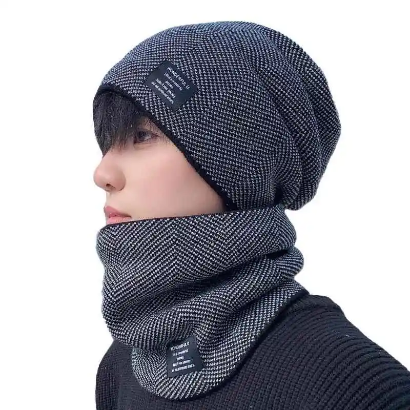 Scarf Hat Men's and Women's Winter Warm Fleece-lined Thick Windproof Cold-Proof Neck Guard Mask Outdoor Riding Motorcycle Equ...
