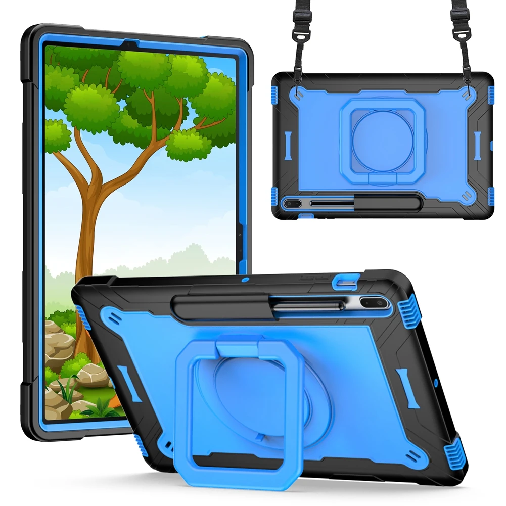 

For Samsung Galaxy Tab S7 FE 12.4 inch 2021 SM-T730 SM-T736B Heavy Duty Shockproof Kickstand Kids Tablets Case