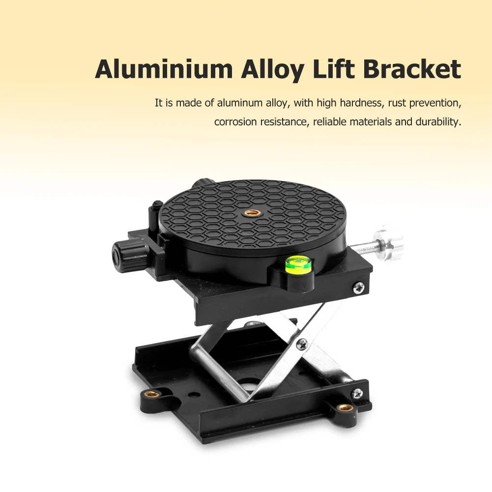 

Aluminium Alloy Lift Platform 360 Degree Rotation Table Lifting Stand Rust-prevention High Hardness for Engraving Lab Tools