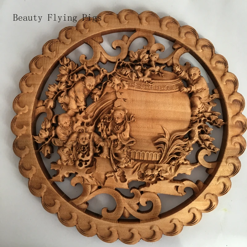 

1 pc Antique style Wooden carving decorations Hollowed out living room Bookcase office bedroom Shop Crafts Housewarming gift