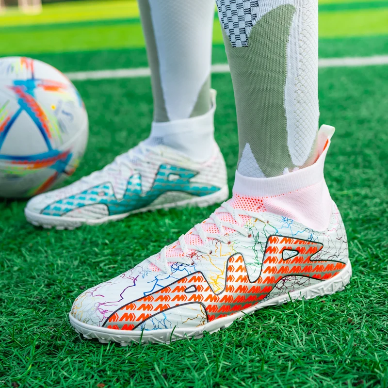 Man's Soccer Shoes Adult Kid TF/FG Outsole Non-Slip Unisex Football Cleats Outdoor Lawn Breathable Sneakers Cheap Wholesale