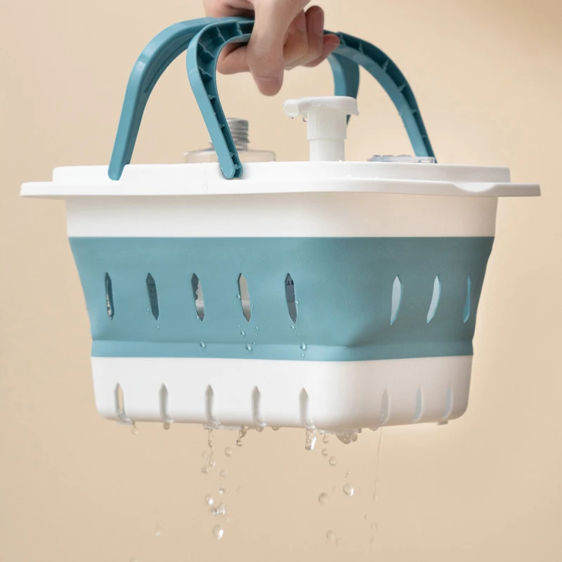 Маленькая складная корзина для белья с ручками пластиковая экономия места