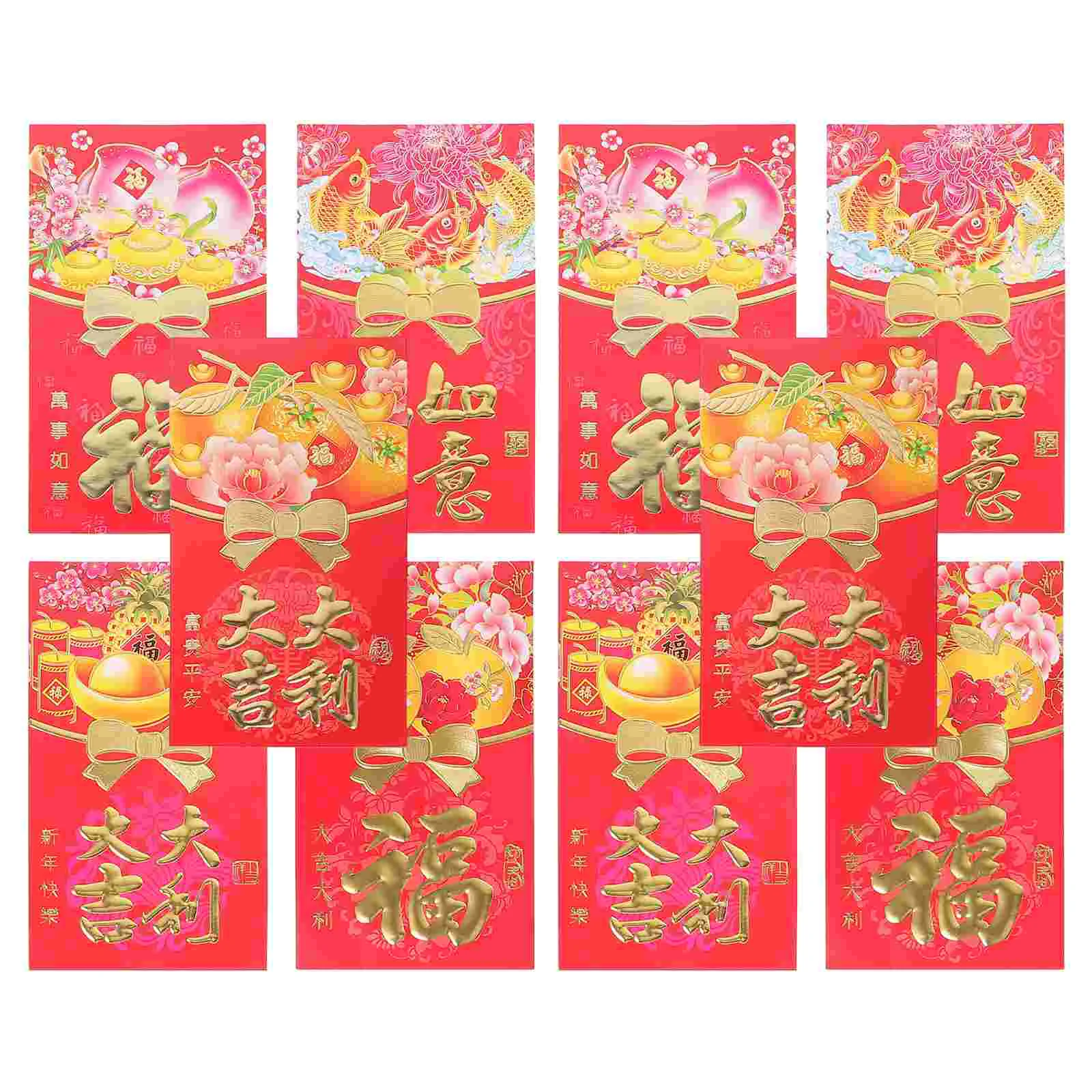 

50 Pcs Wallet Year 2024 Red Envelopes Money Pouches New Purse Packet Paper Dragon Gift