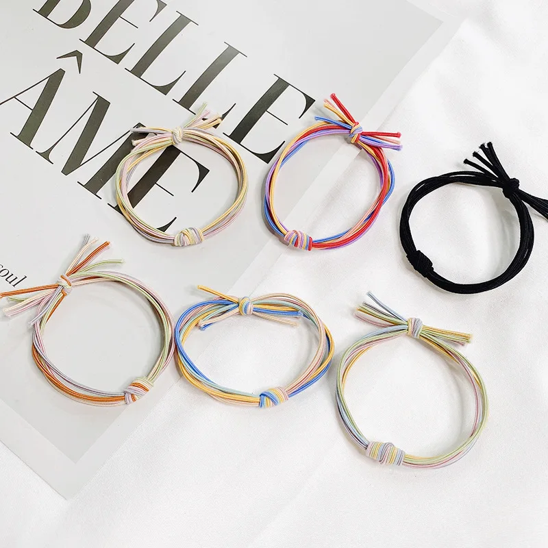 

Fashion Hair Clips for Hair Accessories Five in One High Elasticity Contrasting Colors Knotted Bands Tie Clip Band New Headwear