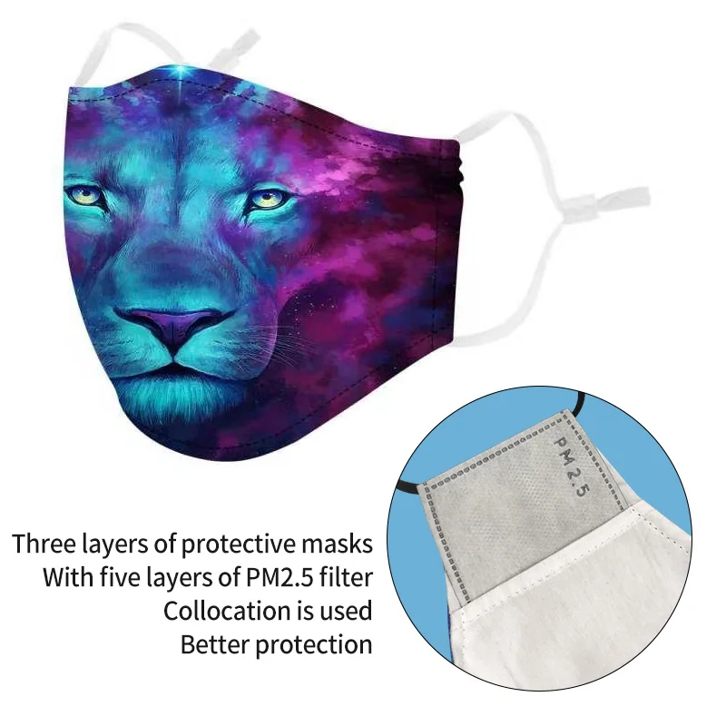 Хлопковая ветрозащитная и теплая маска с принтом холодная защита PM2.5 лист