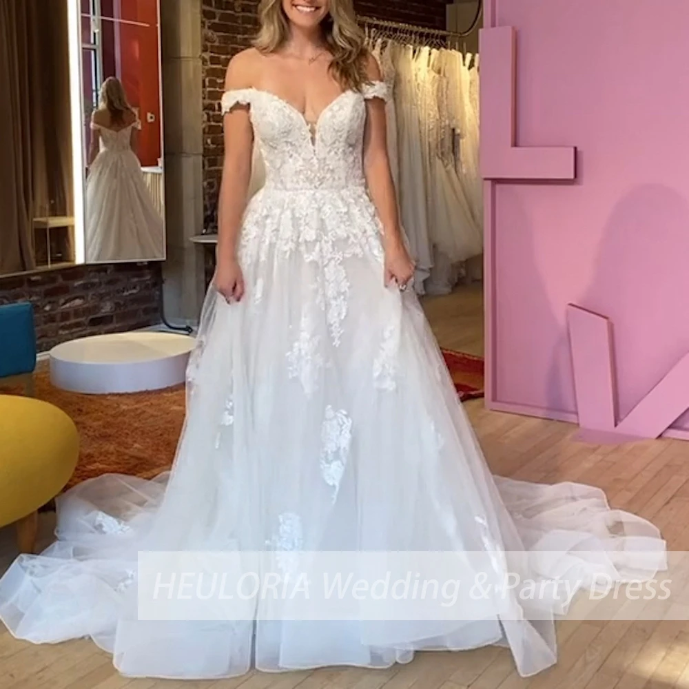 

elegant off shoulder lace applique wedding dress Princess ball gown bridal gown Robe De Mariee Wedding Bride Dress