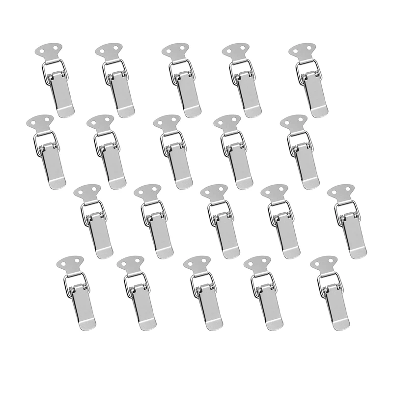 

20Pcs Spring Loaded Toggle Latch Catch Clamp Clips, Stainless Steel Sturdy Lock Toggle Catch For Case Box, Drawer