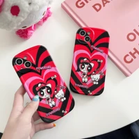 cartoon hello kitty powerpuff girls cute phone cases for iphone 13 12 11 pro max xr xs max x girl shockproof soft shell gifts