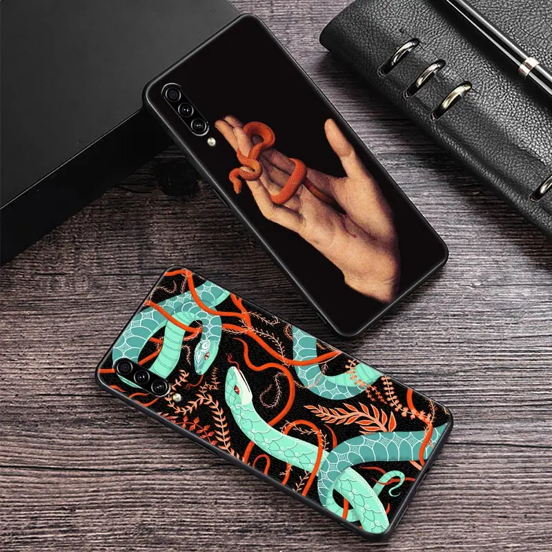 

Phone Case For Samsung Galaxy A30 A30S A50 S A20E A20 A40 A70 A10E Note 8 9 10 20 Ultra Silicone Cover Hand Snake Flower Animals