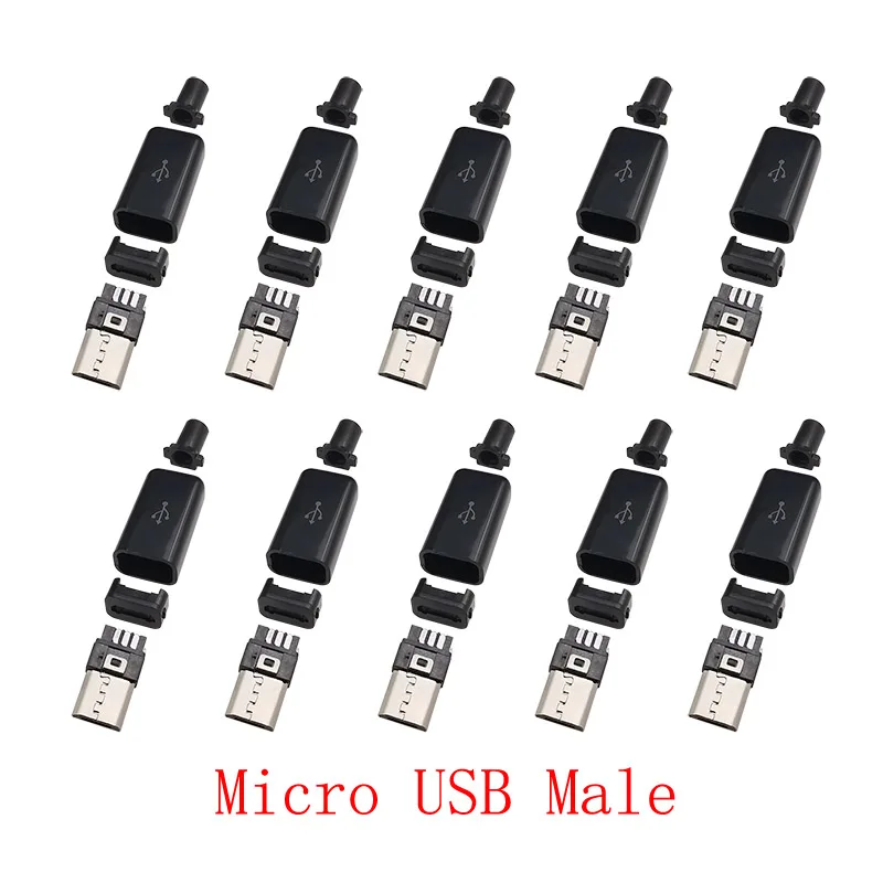 

Набор разъемов Micro USB 5P черный 10 шт.
