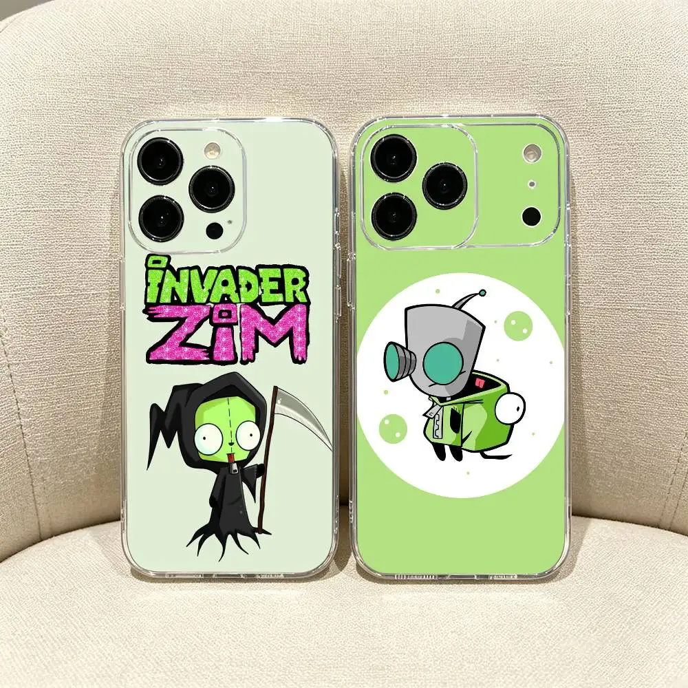 Фото Madness- Invader Z-Zim Gir Чехол для телефона для iPhone 17, 16, 15, 14, 13, 12, 11, Pro Max, 16/15/14 Plus Прозрачный чехол №1