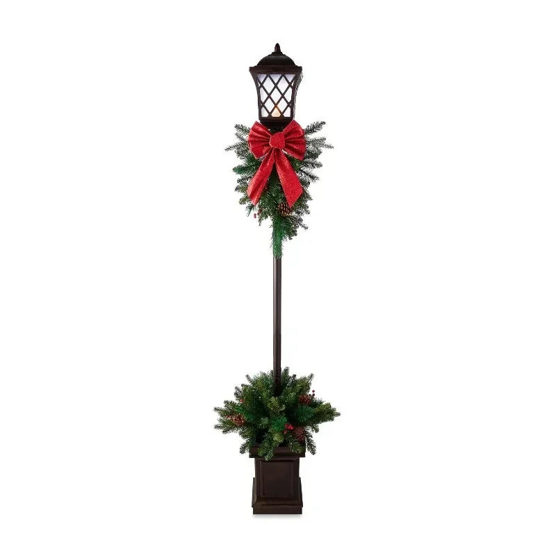 

Pre-Lit Christmas Lamp Post with 25 Warm White LED Lights, 6 ft, by Holiday Time