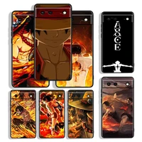 one piece ace shockproof cover for google pixel 6 pro 5 4 4a xl 5g black phone case shell soft fundas coque capa