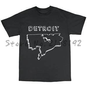 

Free Shipping Detroit Techno Militia tuxedo shirt men's top tees black tee-shirt man summer fashion tops new