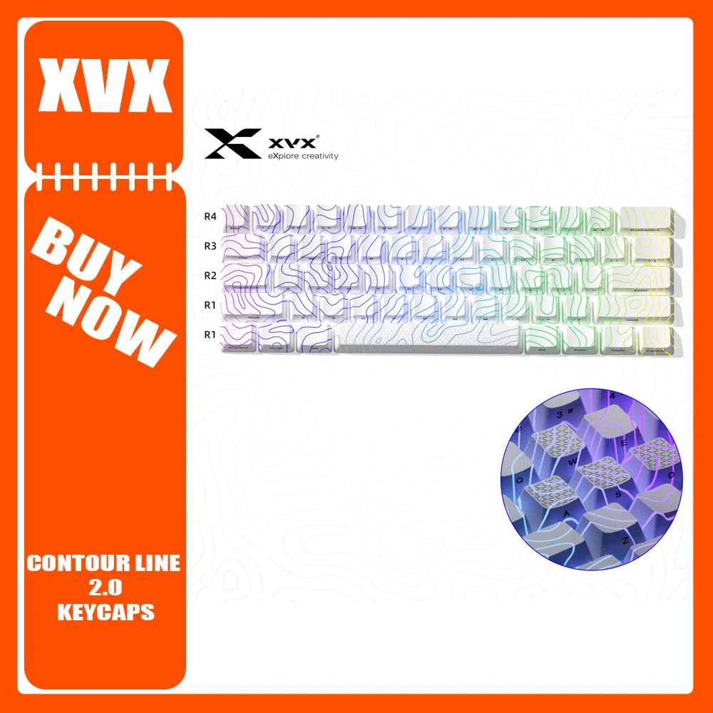Xvx Contour Line 2.0 Колпачок для клавиш 3D Матовые колпачки с возможностью горячей замены