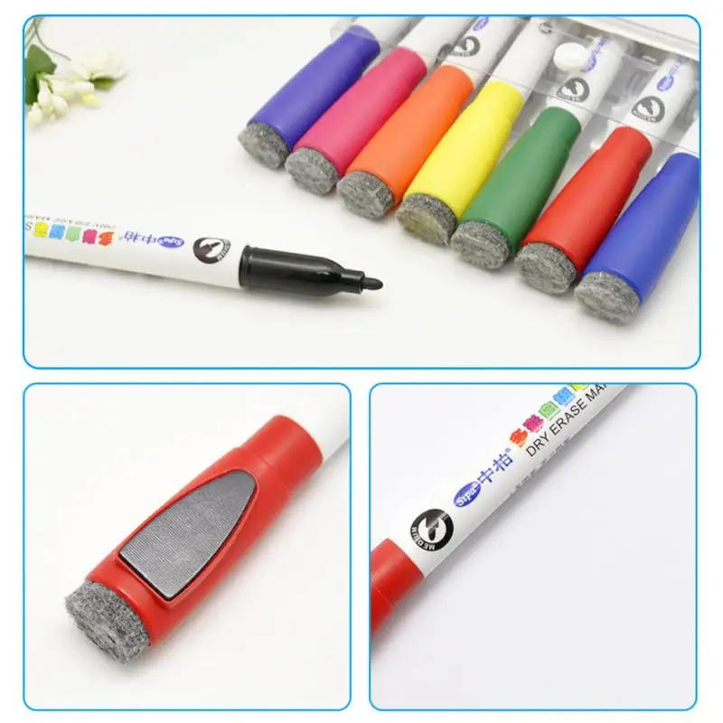 

White Board Whiteboard Marker Chunky Pens Dry Erase Easy Wipe Round Bullet Tip With Magnetic Smooth Writing As Gifts For Child