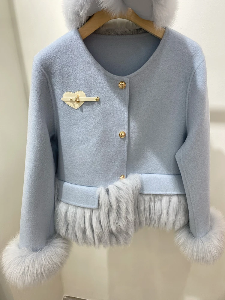 Женское кашемировое шерстяное пальто верхняя одежда с воротником из