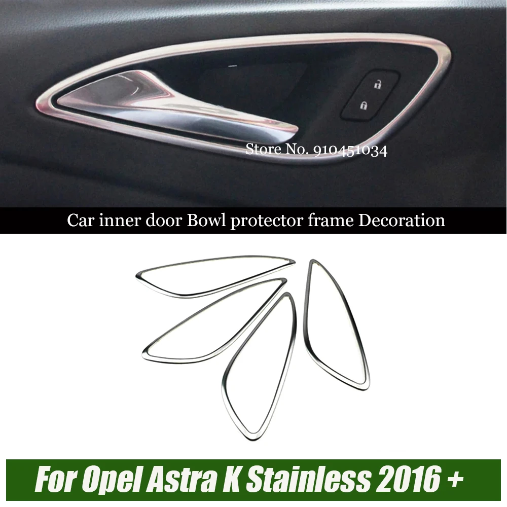 

For Opel Astra K 2016 2017 2018 2019 Car Styling Interior Door Handle Trim Bezel Garnish Moldings Cover Trim Accessories 4pcs