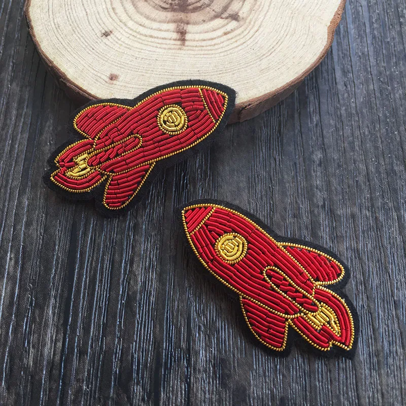 Индийская шелковая металлическая нить cannetile ручная вышивка нашивка Ракета - Цена: 1202