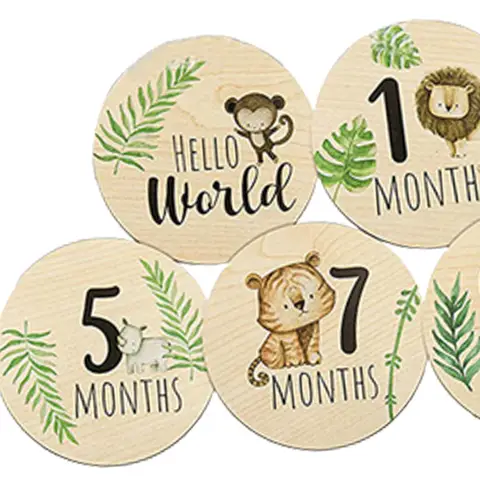 Деревянные ежемесячные карточки для фото