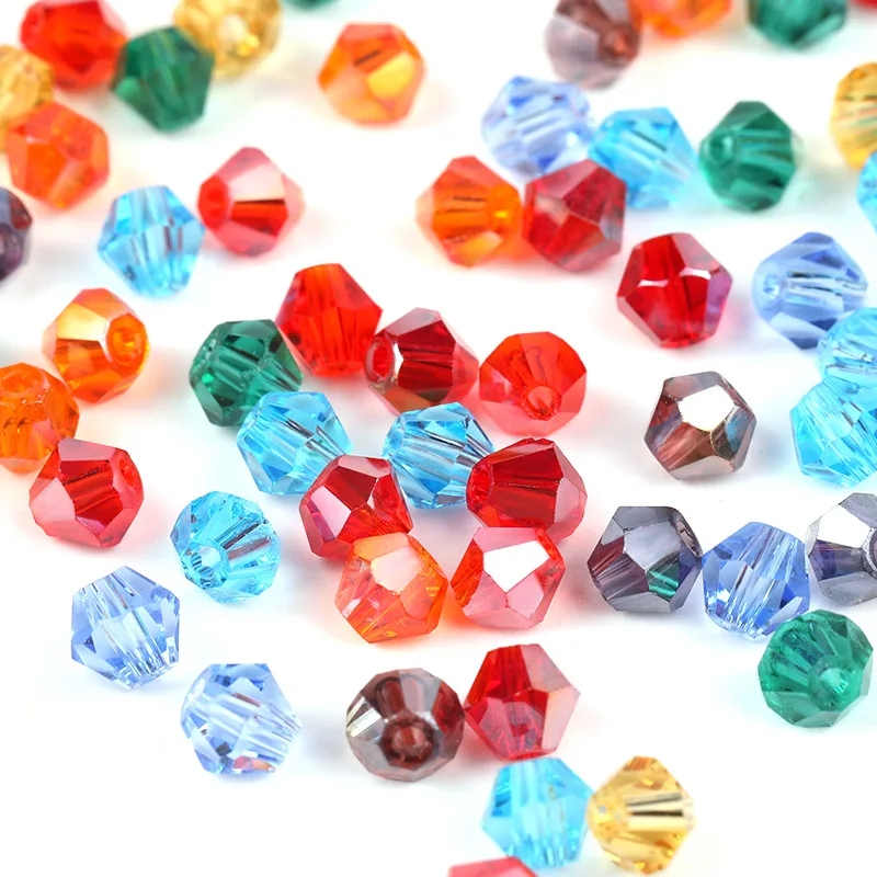 

3mm-5mm Crystal Glass Pointed Beads At Both Ends Diy Jewelry Beaded Accessories Electroplating Diamond Loose Beads Factory Whole