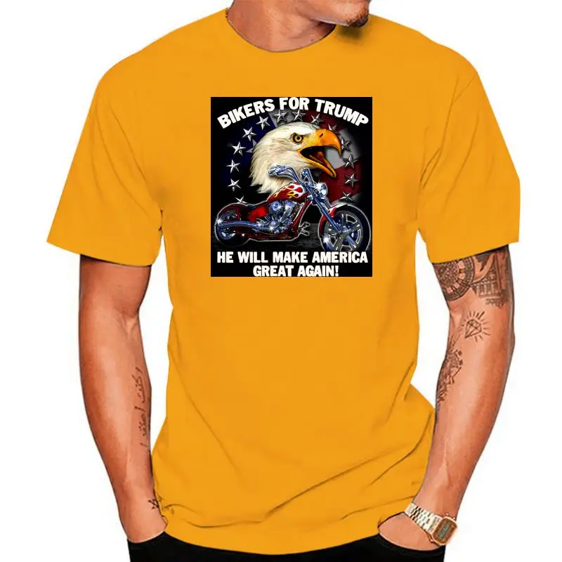 

Black, Navy T-Shirt Bikers For Trump 2020 Men'S Tee Shirt Short Sleeve S-5Xl Round Neck Tee Shirt