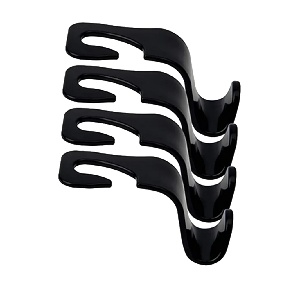 

4 Pcs Car Seat Back Hook Hooks Plastic Rack Headrest Hangers Pp Material Bag Holder
