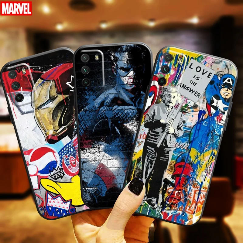 

Marvel Street Graffiti For Xiaomi Poco M3 M3 Pro 5G F3 GT X3 PRO NFC X3 GT Phone Case Soft Silicone Cover Back Black Coque