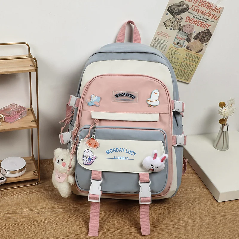 

Настоящий роскошный рюкзак фирменный, большой вместимости, для женщин, старших и старших классов, для девочек, рюкзак для средней школы