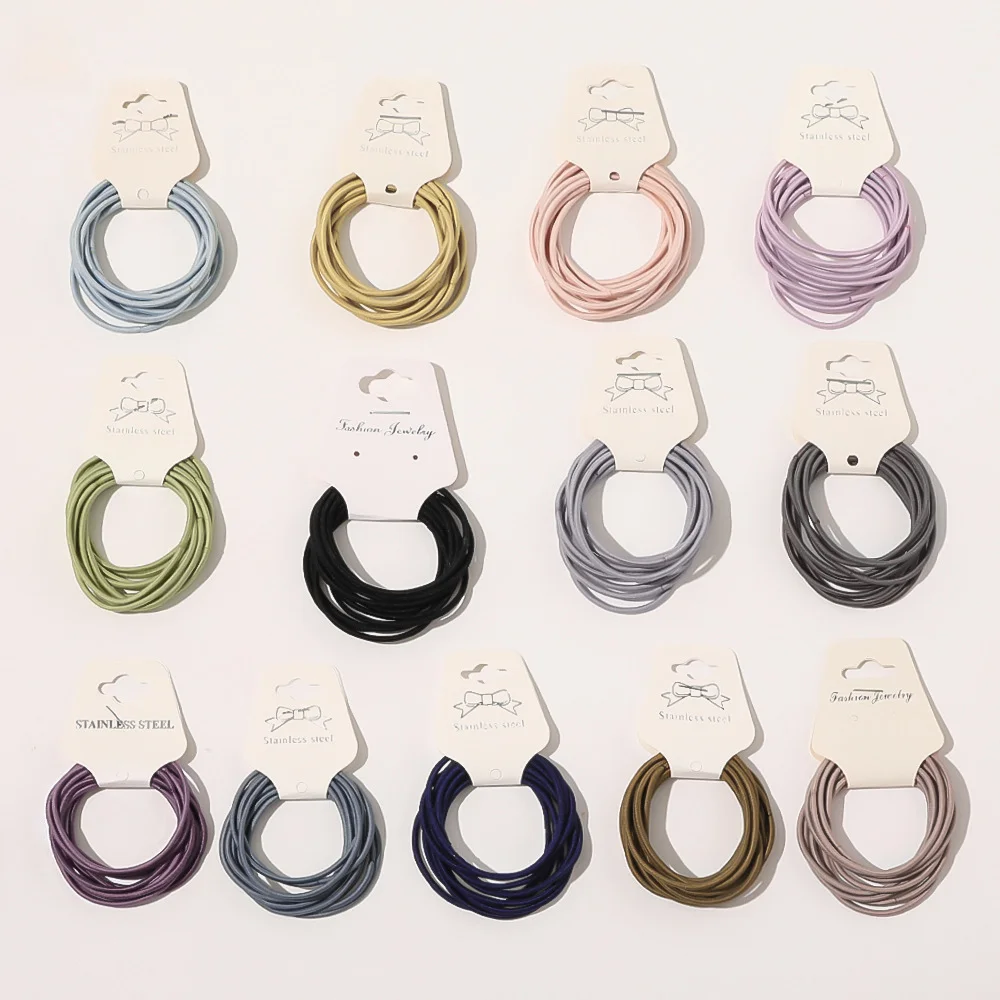 

10pcs Korean Rubber Bands for Hair Ties High Elasticity Thin Circle Ponytail Headwear Cute Girls Hair Rope Accessories for Women