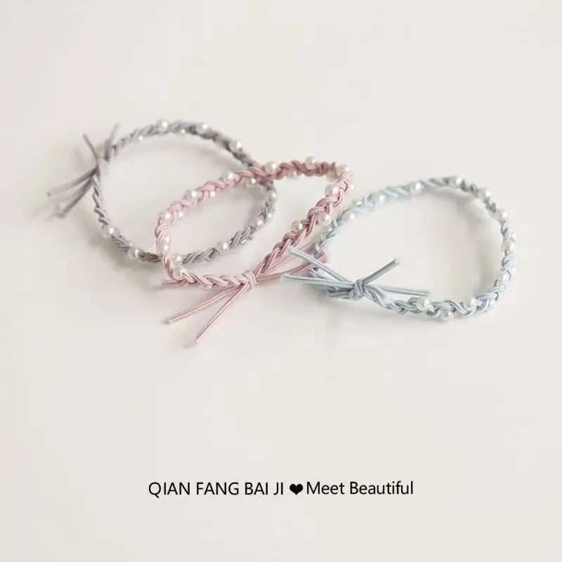 Эластичная плетеная лента для волос с жемчугом |