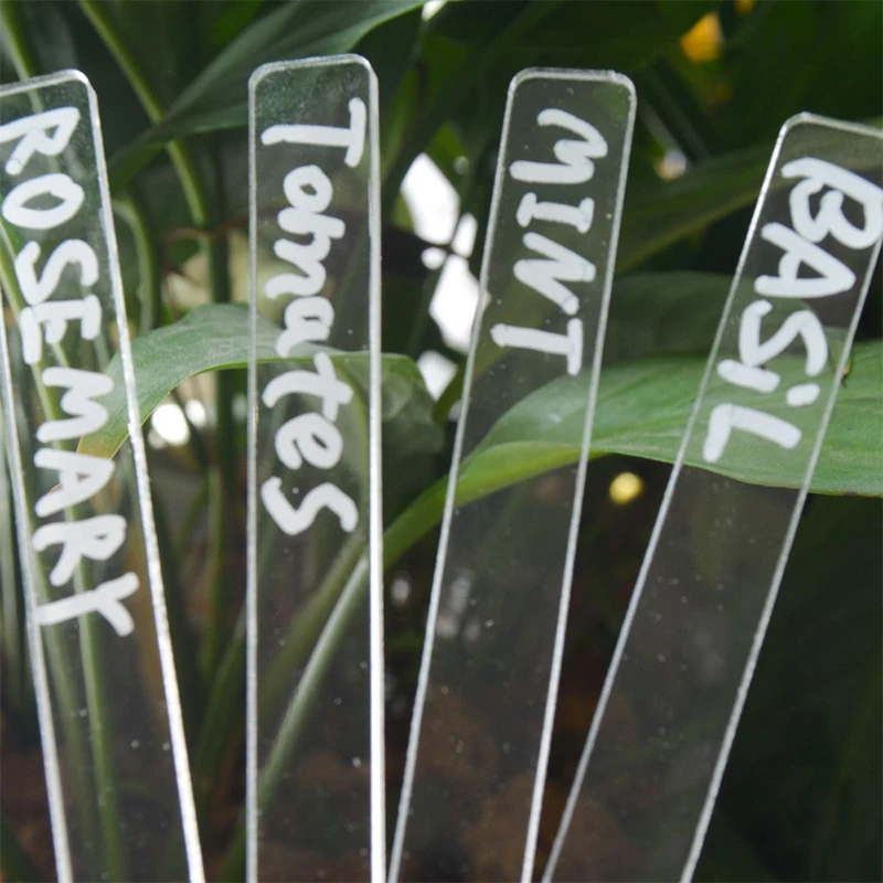 

12Pcs Acrylic Plant Labels with Marker Nursery Flower Pots Seedling Sign Mark Flower Identifying Succulent Labels Tags