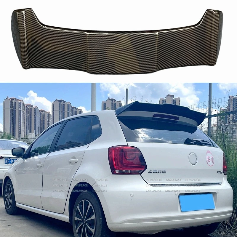 Фото Спойлер на крышу для Volkswagen VW Polo 6R 2012-2018, АБС-пластик, цвет грунтовки, стиль Бэтмена, заднее крыло багажника №1