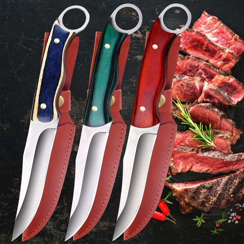 

Meat Cleaver Butcher Hand Forged Boning Knife High Carbon Steel Steak Fruit Kitchen Knives Outdoor Hunting Multi-purpose Knife