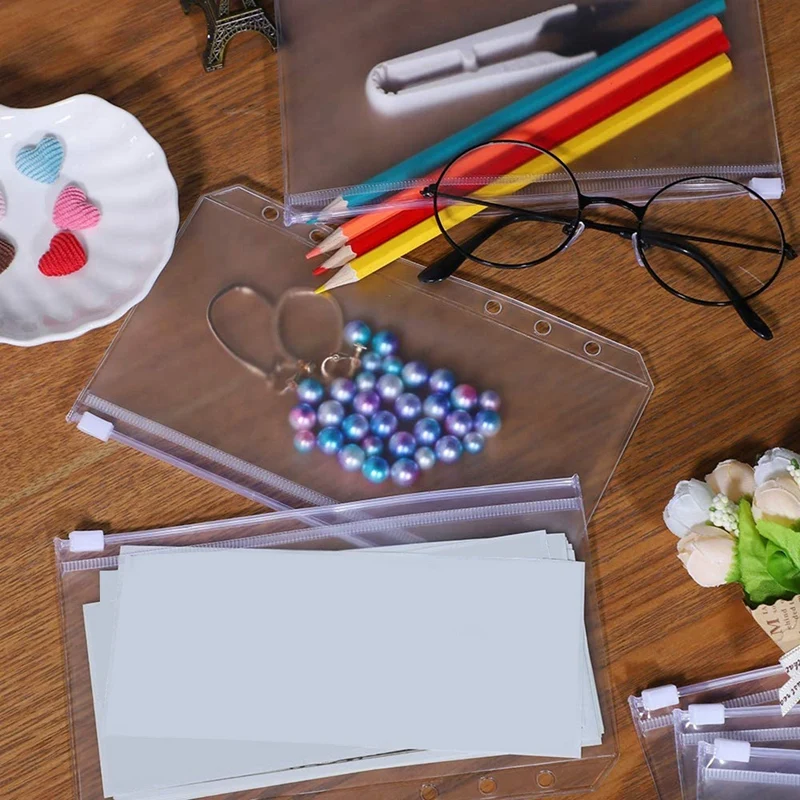 

30 шт., карманы для деловых карт A6 с 6 отверстиями