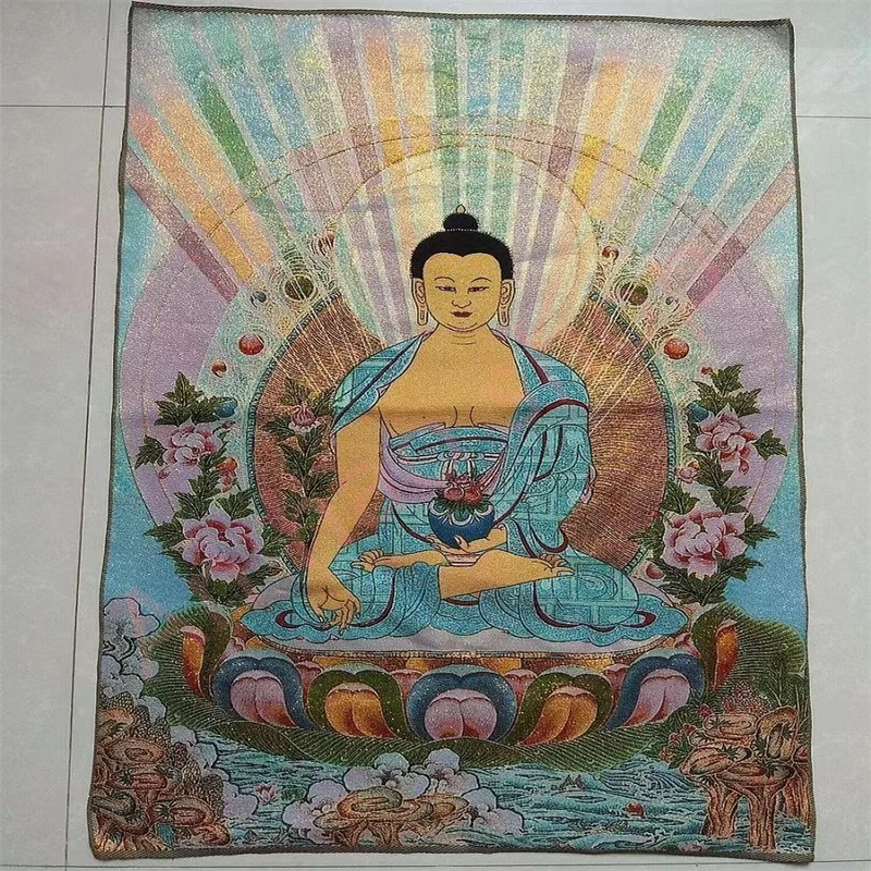 

Thangka, embroidered brocade painting, Sakyamuni Buddha, exquisite home decoration, auspicious Thangka